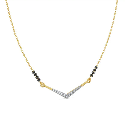 Meera Diamond Mangalsutra Side View in 9KT