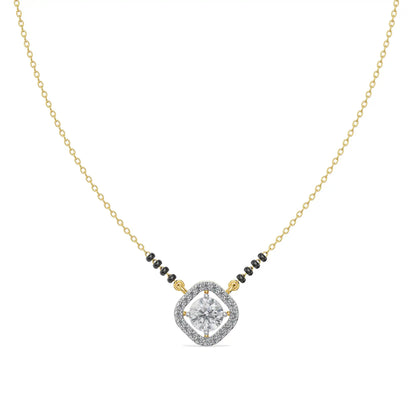 Nirvi Diamond Mangalsutra Front View in 9KT