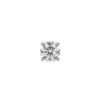 Victor Round Solitaire Studs Front View in 9KT