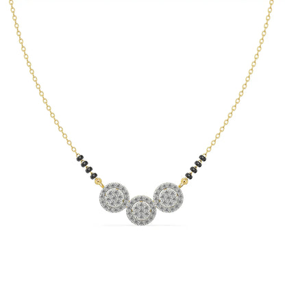 Reeha Diamond Mangalsutra front View in 9KT