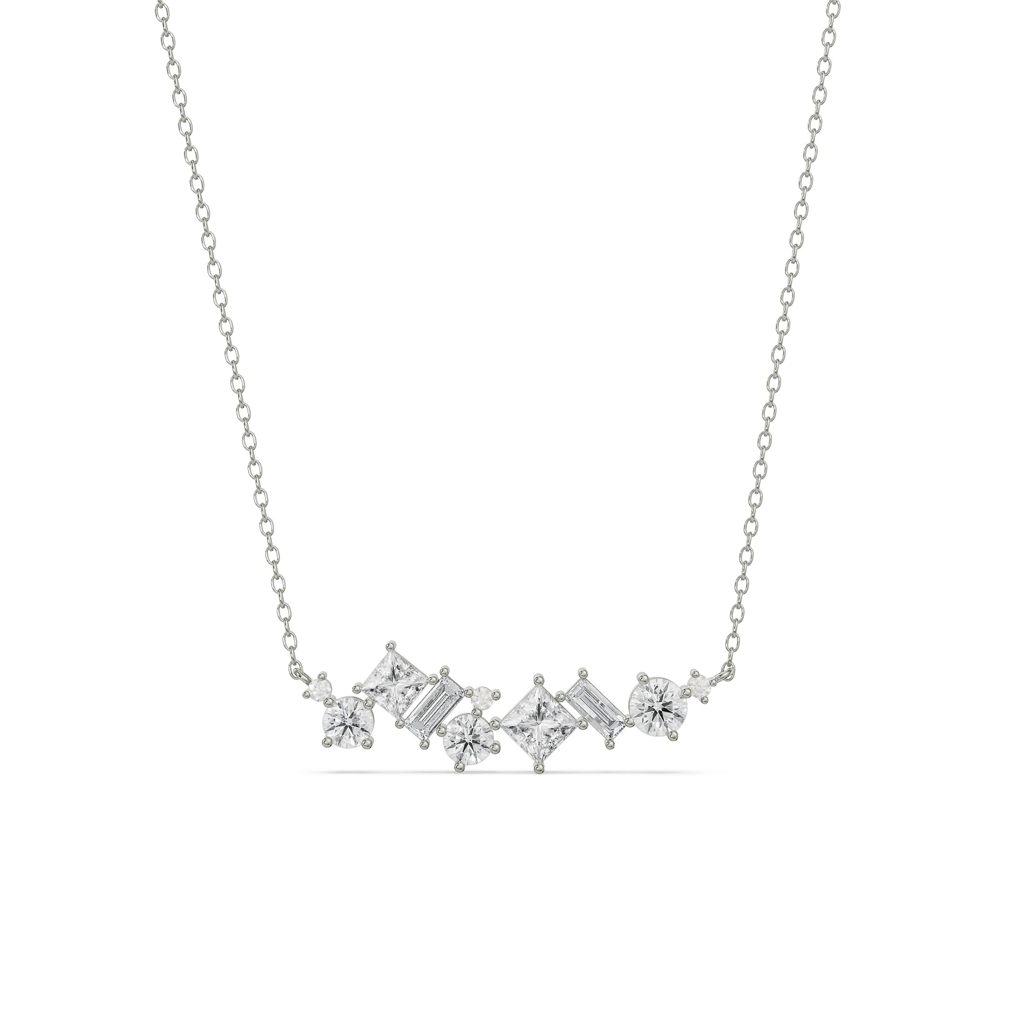 Twilight Shimmer Diamond Necklace Front View in 9KT