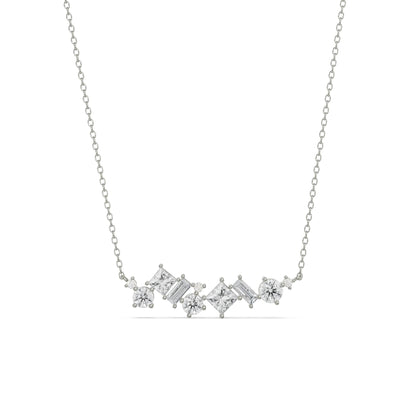 Twilight Shimmer Diamond Necklace Front View in 9KT