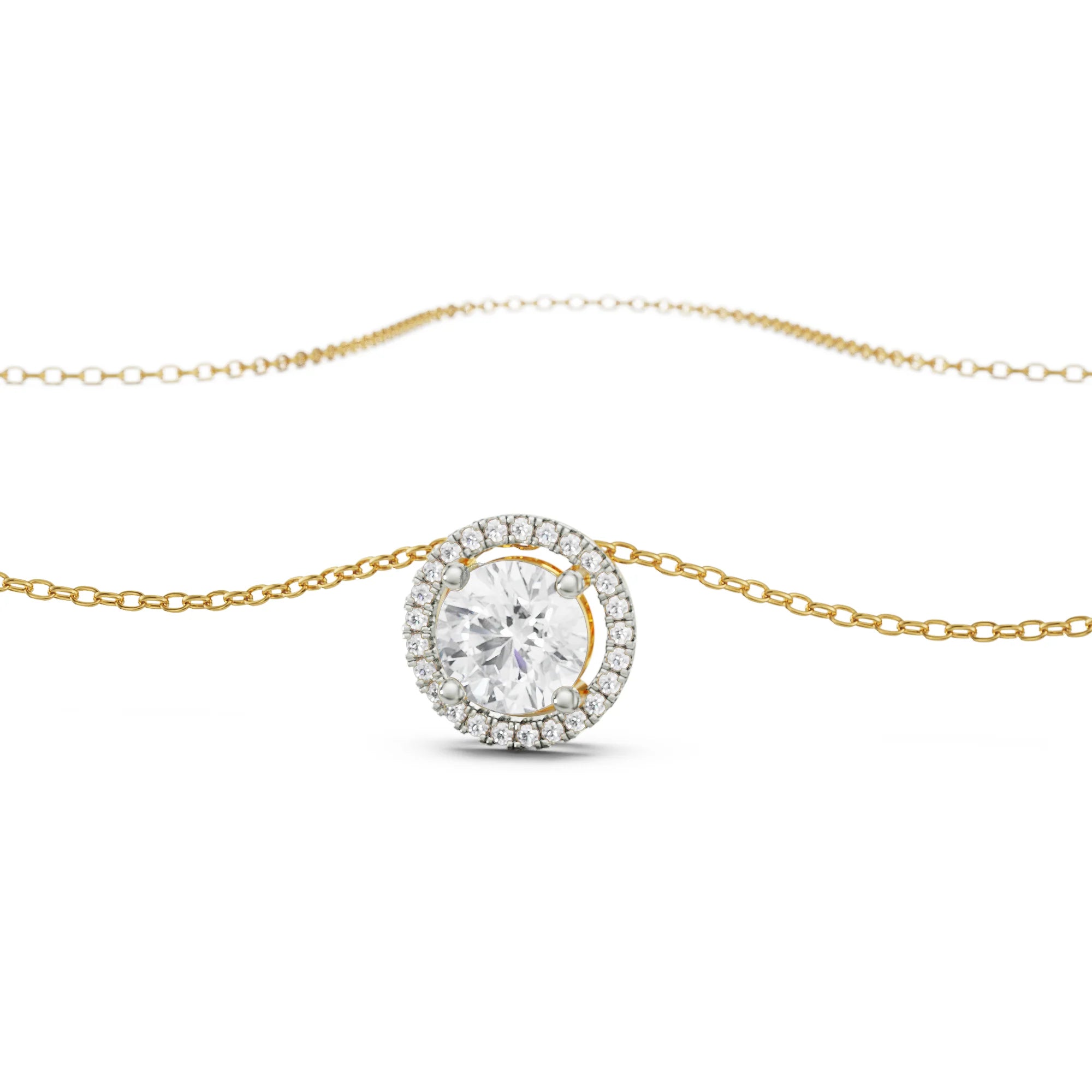 Halo Round Lab Grown Diamond Solitaire Necklace_in-stock