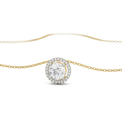 Halo Round Lab Grown Diamond Solitaire Necklace_in-stock