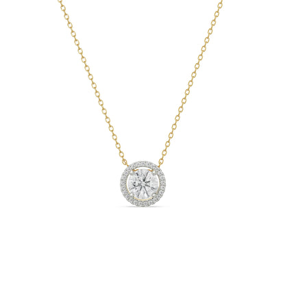 Halo Round Lab Grown Diamond Solitaire Necklace_in-stock