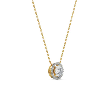 Halo Round Lab Grown Diamond Solitaire Necklace_in-stock