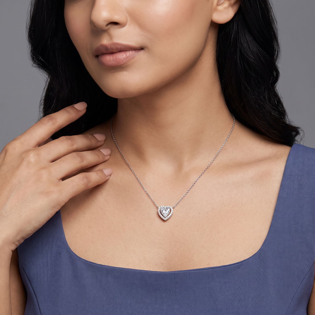 Solitaire Heart Lab Grown Diamond Necklace