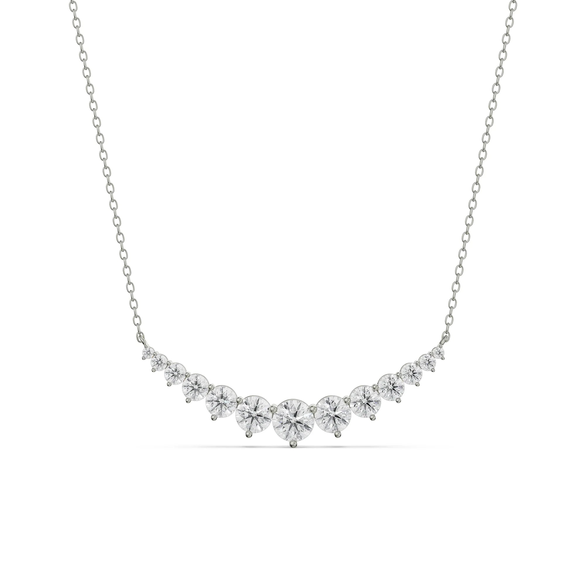 Eternity Round Diamond Necklace Front View in 9KT