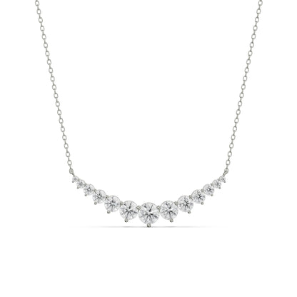 Eternity Round Diamond Necklace Front View in 9KT