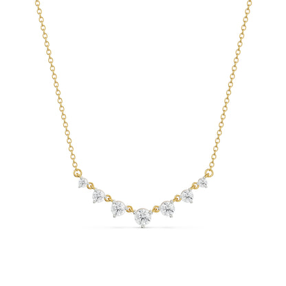 Minimalist Tennis Diamond Necklace Front View