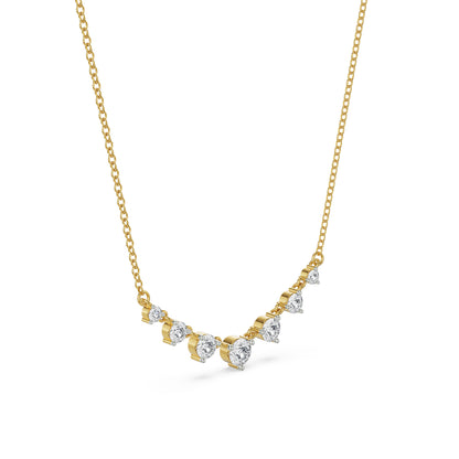 Minimalist Tennis Diamond Necklace Side View