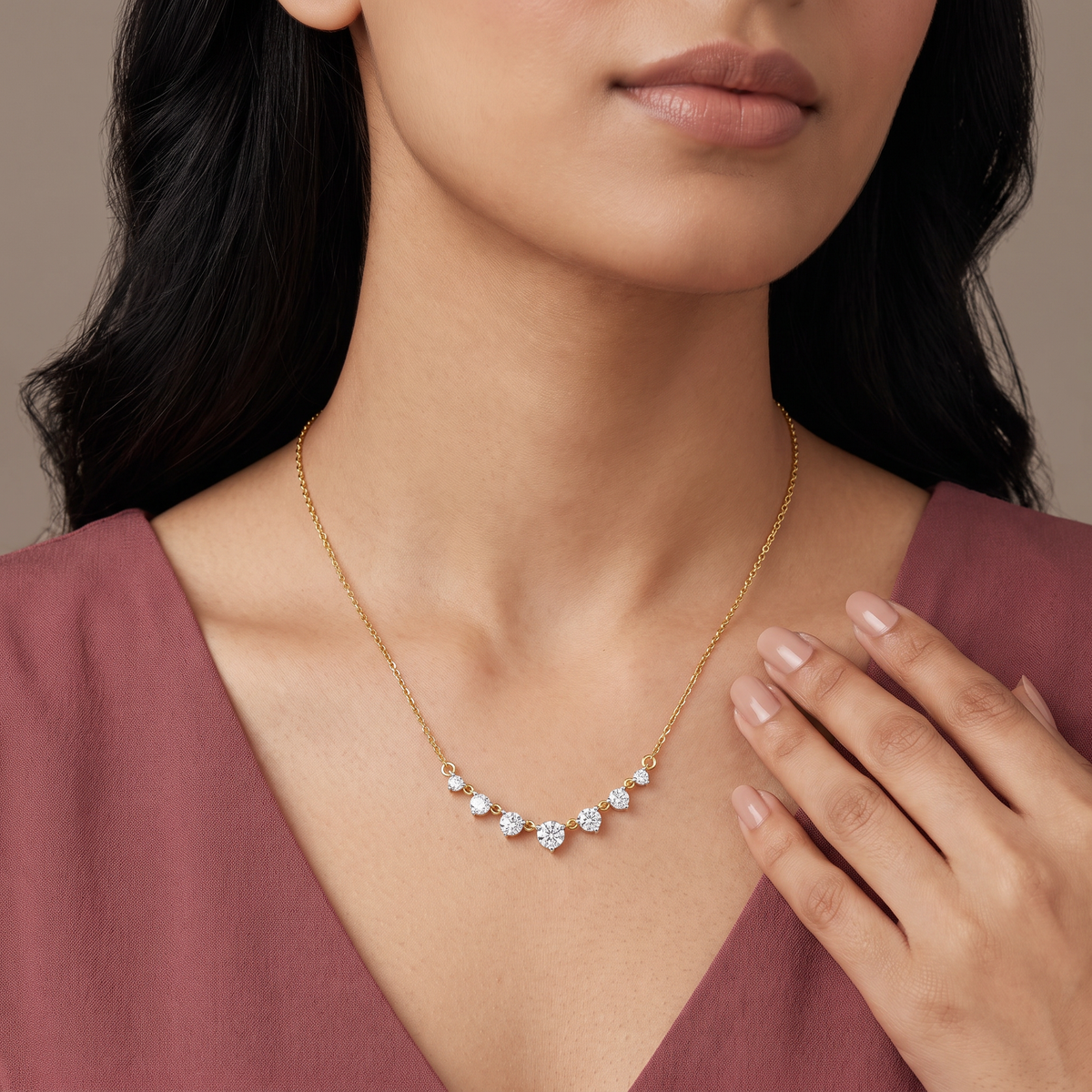 Minimalist Tennis Lab Grown Diamond Necklace