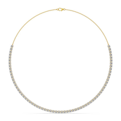 Sleek Diamond Chain Necklace Front View in 9KT