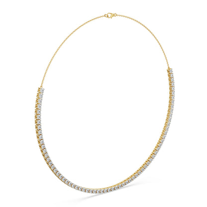Sleek Diamond Chain Necklace Side View