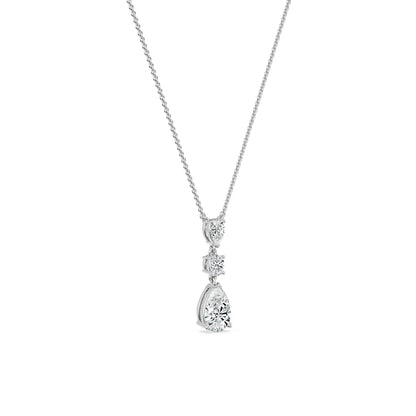 Pear Teardrop Lab Grown Diamond Necklace - perspective view