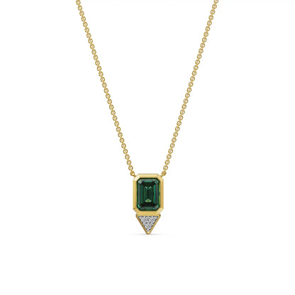 Emerald Spark Drop Lab Grown Diamond Necklace