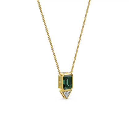Emerald Spark Drop Lab Grown Diamond Necklace
Side View