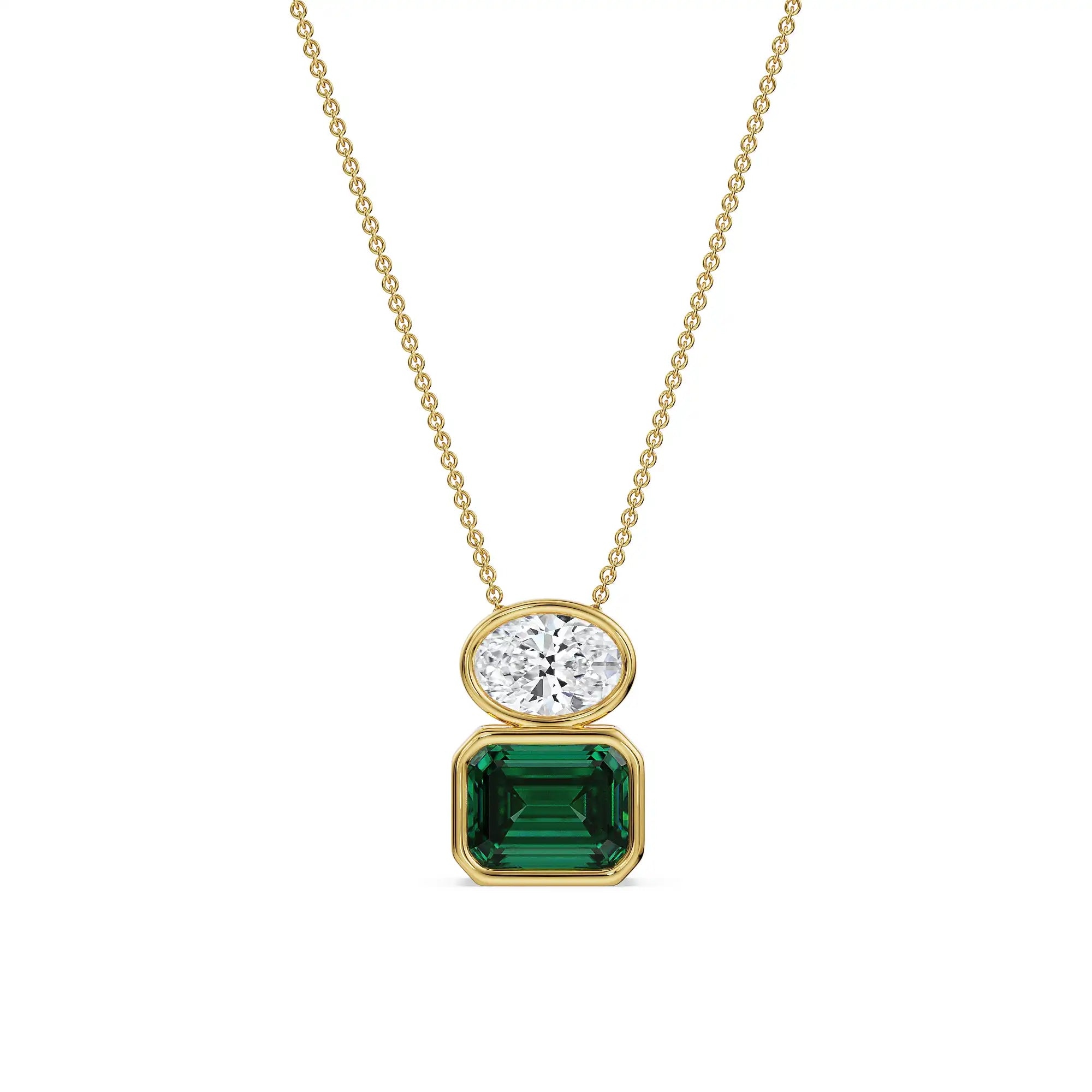 Emerald Pop Lab Grown Diamond Necklace