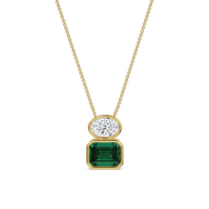Emerald Pop Lab Grown Diamond Necklace
Front View