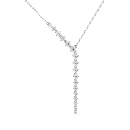 Sleek Diamond Chain Necklace Front view in 9KT