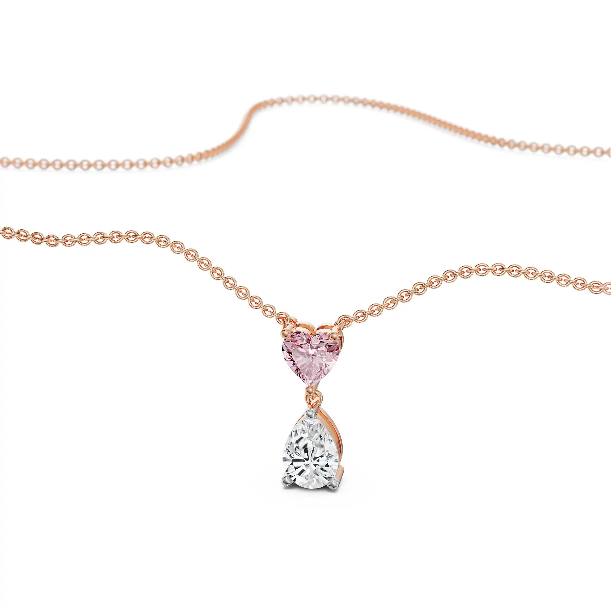 Heart & Pear Lab Grown Diamond Necklace