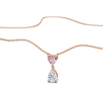 Heart & Pear Lab Grown Diamond Necklace