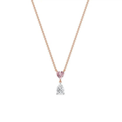 Heart & Pear Lab Grown Diamond Necklace