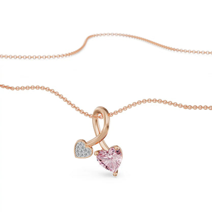 Pink Sapphire Lab Grown Diamond Pendant