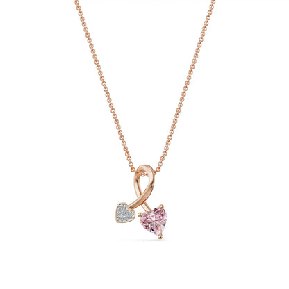 Pink Sapphire Lab Grown Diamond Pendant