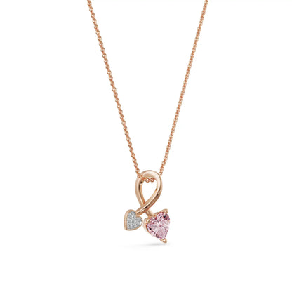 Pink Sapphire Lab Grown Diamond Pendant