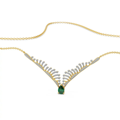 Emerald & Wings Lab Grown Diamond Necklace