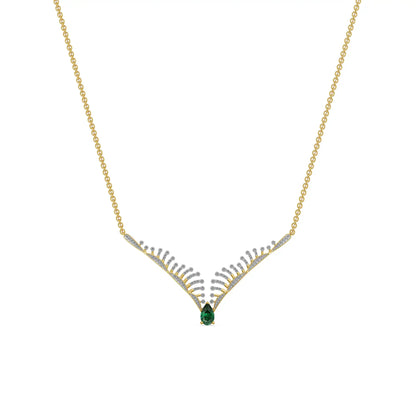 Emerald & Wings Lab Grown Diamond Necklace