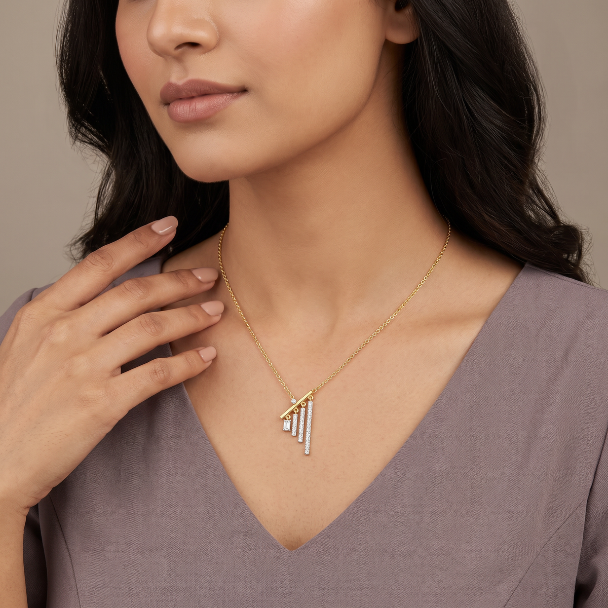 Linear Lab Grown Diamond Necklace