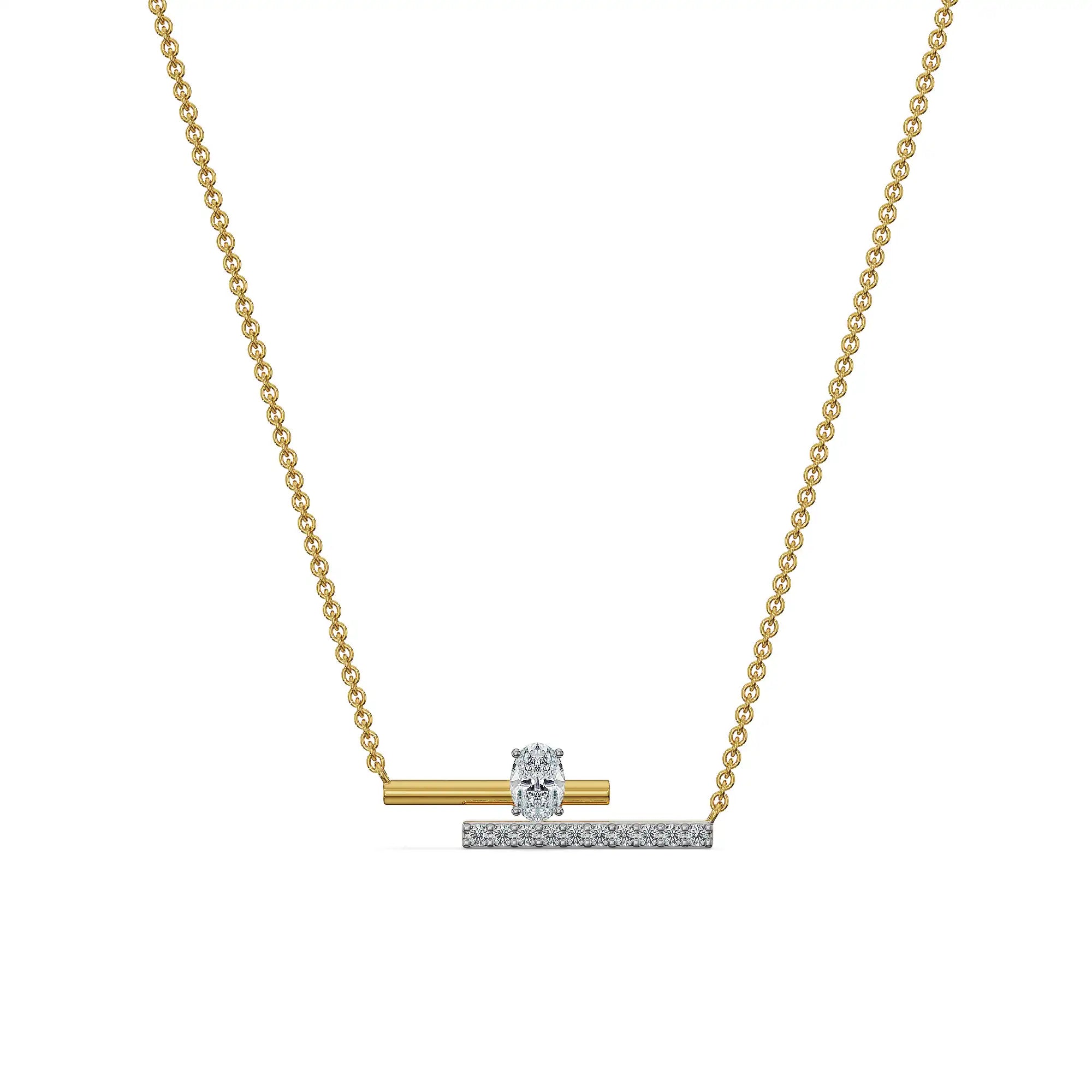 Linear Brilliance Lab Grown Diamond Necklace