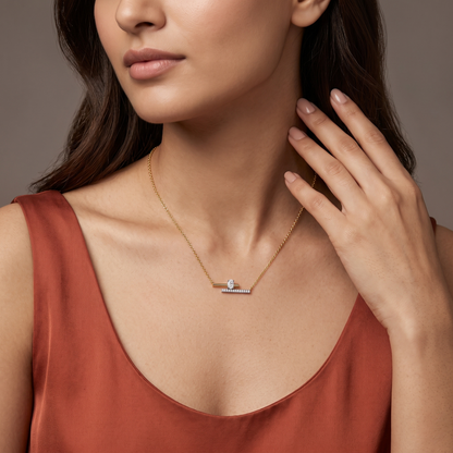 Linear Brilliance Lab Grown Diamond Necklace