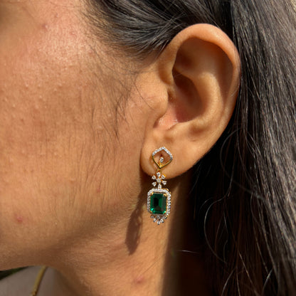 Blake Emerald Diamond Necklace Front View