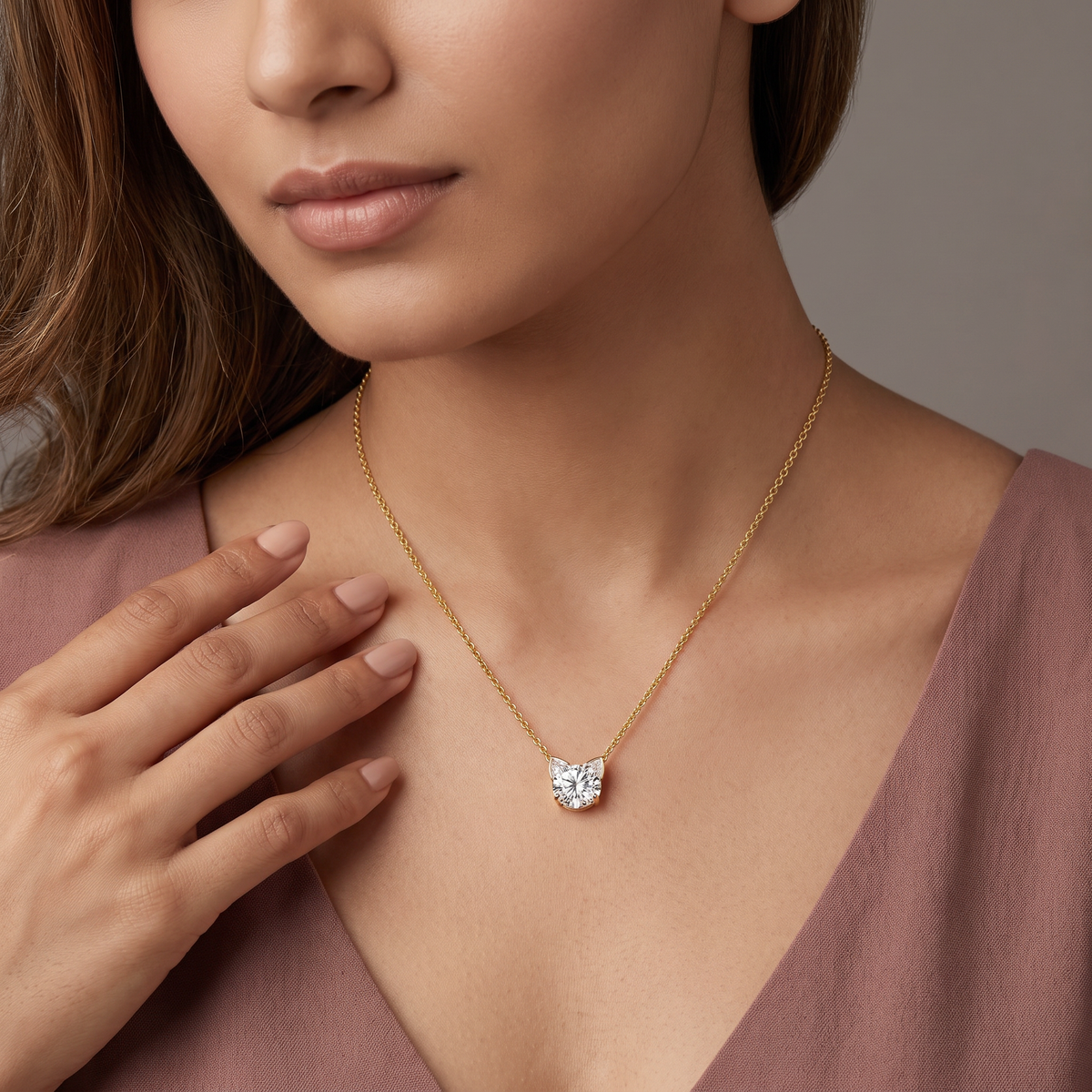 Cat Cut Lab Grown Diamond Necklace