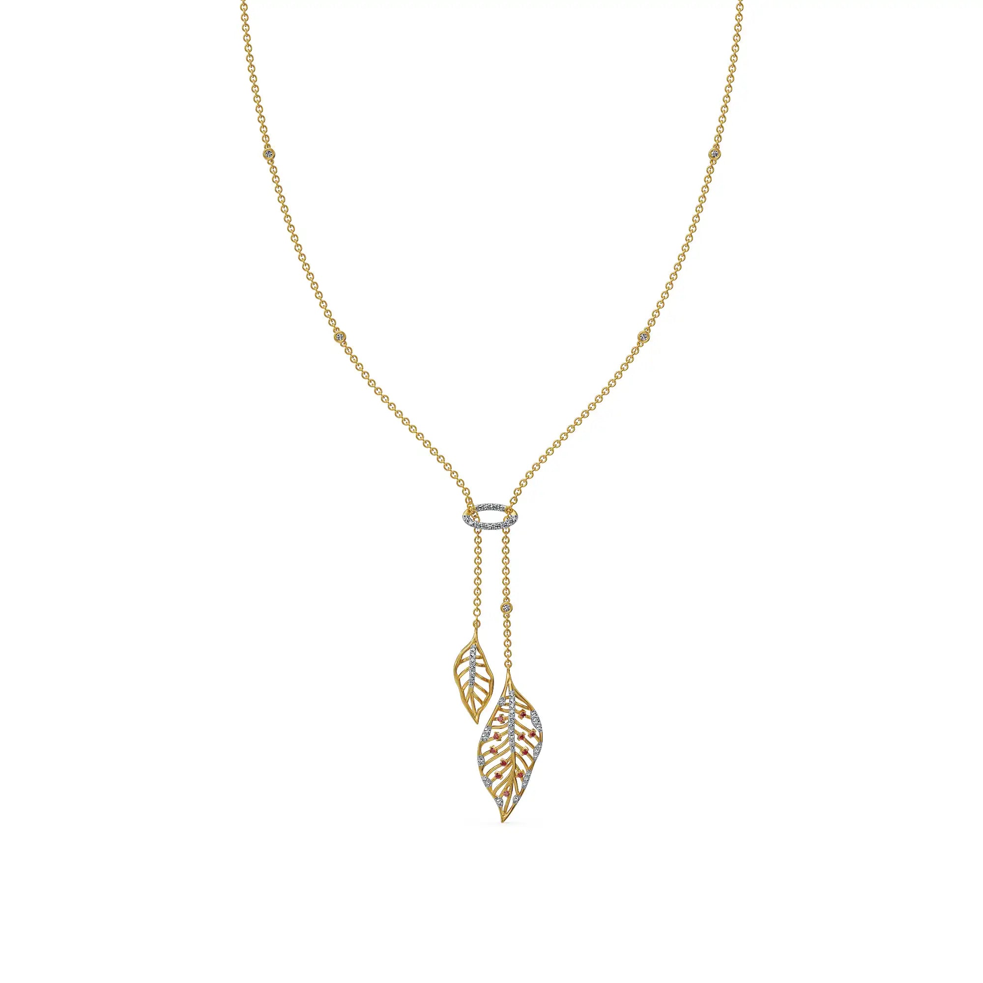 Whispering Leaves Lab Grown Diamond Necklace