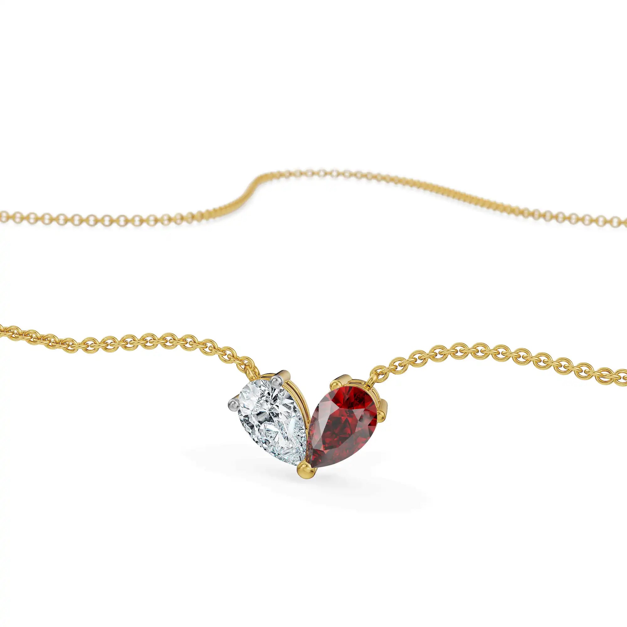 Ruby Embrace Pear Lab Grown Diamond Necklace