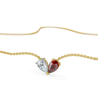Ruby Embrace Pear Lab Grown Diamond Necklace