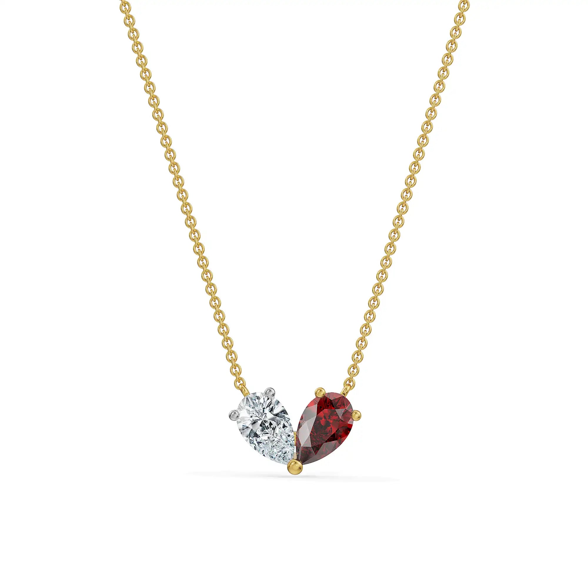 Ruby Embrace Pear Lab Grown Diamond Necklace