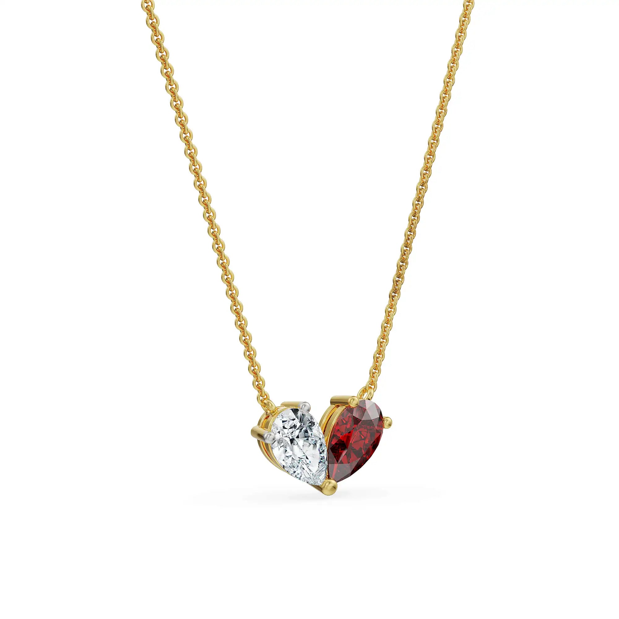 Ruby Embrace Pear Lab Grown Diamond Necklace