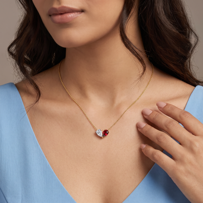 Ruby Embrace Pear Lab Grown Diamond Necklace