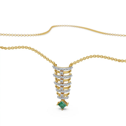 Emerald Rhythm Lab Grown Diamond Necklace