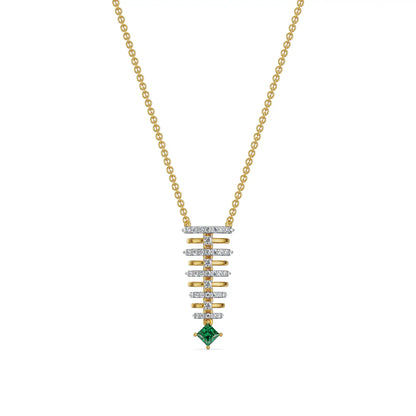 Emerald Rhythm Lab Grown Diamond Necklace