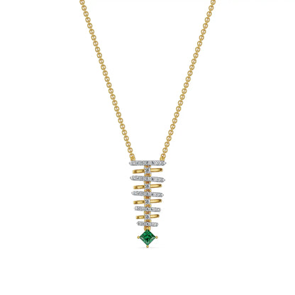 Emerald Rhythm Lab Grown Diamond Necklace