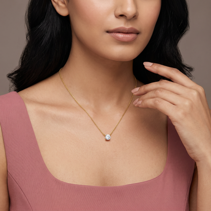 0.75 CT Solitaire Lab Grown Diamond Necklace
