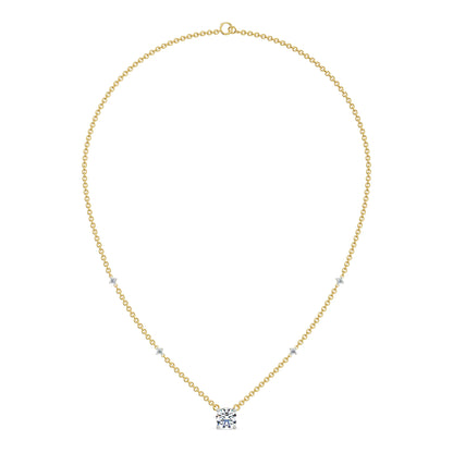 0.5 CT Solitaire Diamond Necklace Front View in 9KT