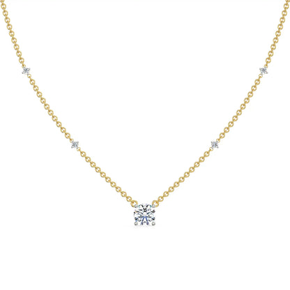 0.5 CT Solitaire Lab Grown Diamond Necklace - top view