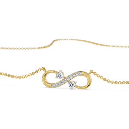 Infinity Diamond Necklace Front View